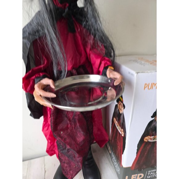Pumpkin hollow 36" bobblehead talking witch animated candy bowl holder large Hal - Picture 7 of 8